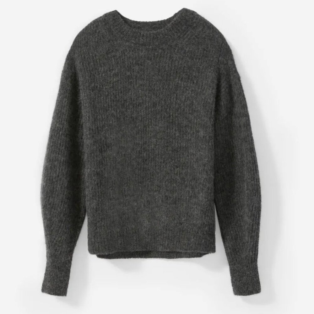 Everlane Alpaca Cocoon Crew in Heather Grey (XXS)